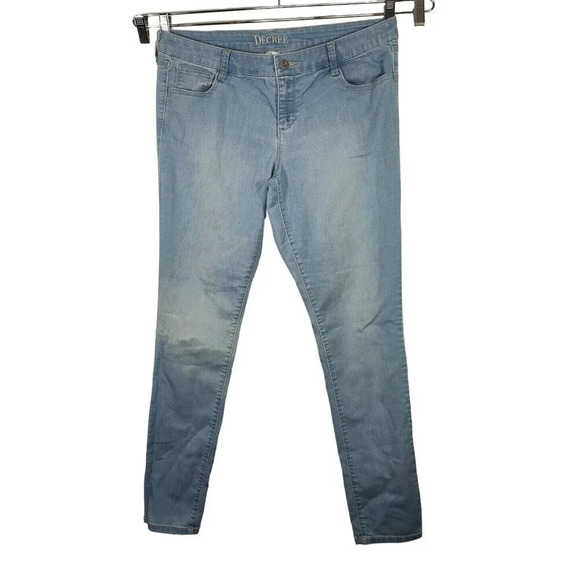 Decree Blue Skinny Jeans Juniors Size 13 Light Wash Zipper Fly - Picture 1 of 5